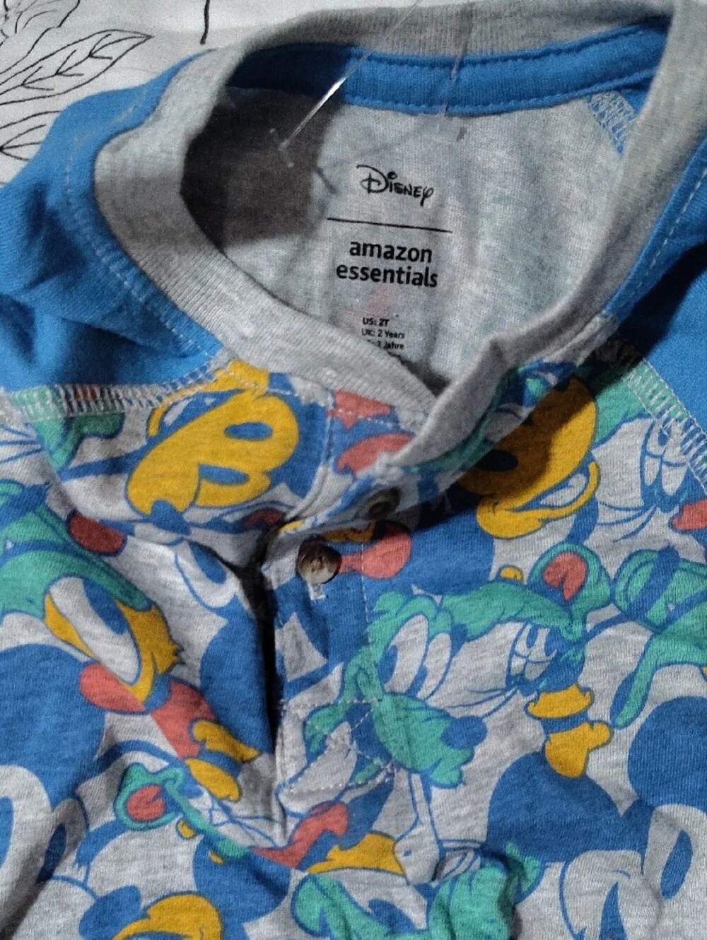 Nwot Disney Multicolor Mickey Long Sleeve Shirt - Blue Sleeves 2t $25